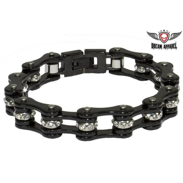Hot Leathers Unisex-Adult Motorcycle Chain Bracelet Black, 7.25 